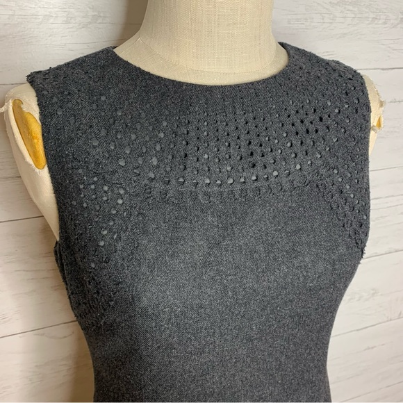 Susana Monaco Grey Wool Blend Shift Dress 10 - Picture 2 of 8